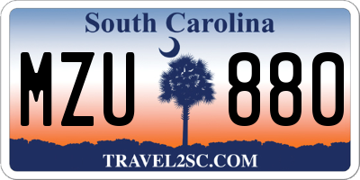 SC license plate MZU880