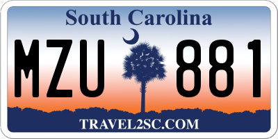 SC license plate MZU881