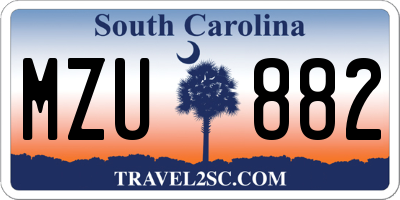 SC license plate MZU882