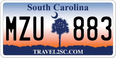 SC license plate MZU883
