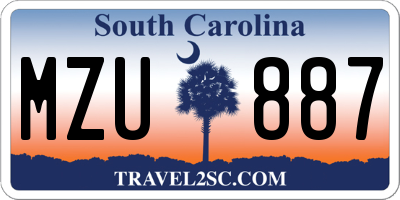 SC license plate MZU887
