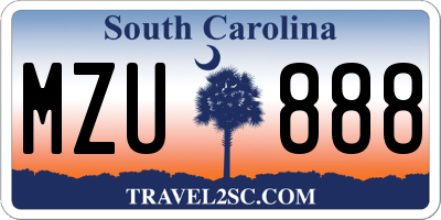 SC license plate MZU888