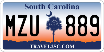 SC license plate MZU889