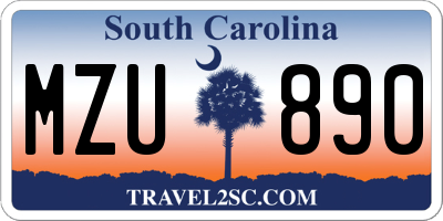 SC license plate MZU890