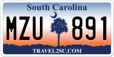 SC license plate MZU891
