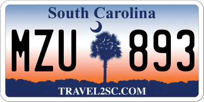 SC license plate MZU893