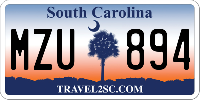 SC license plate MZU894