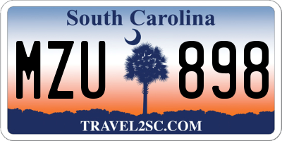 SC license plate MZU898