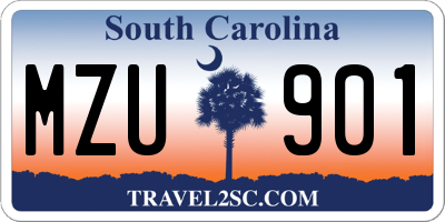 SC license plate MZU901