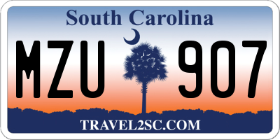 SC license plate MZU907
