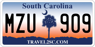 SC license plate MZU909