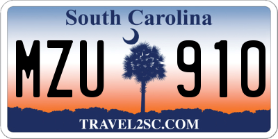 SC license plate MZU910