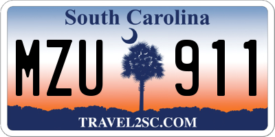 SC license plate MZU911