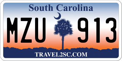 SC license plate MZU913