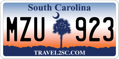 SC license plate MZU923