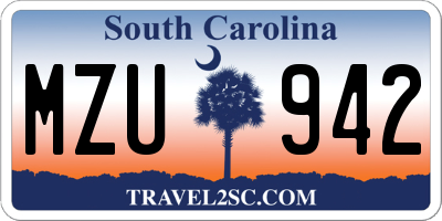 SC license plate MZU942