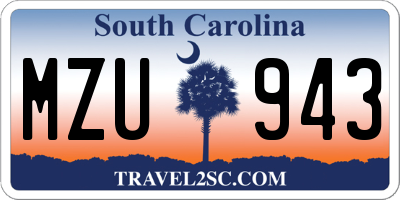 SC license plate MZU943