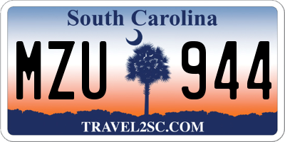 SC license plate MZU944