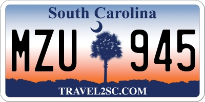 SC license plate MZU945