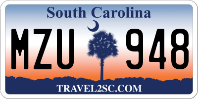 SC license plate MZU948