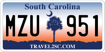 SC license plate MZU951