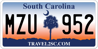 SC license plate MZU952