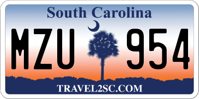 SC license plate MZU954