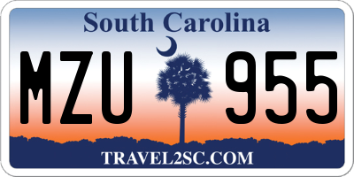 SC license plate MZU955