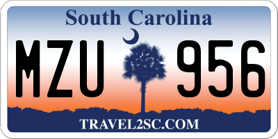 SC license plate MZU956