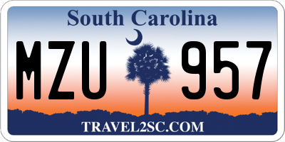 SC license plate MZU957