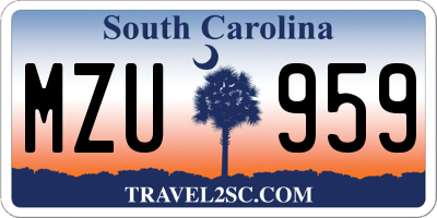 SC license plate MZU959