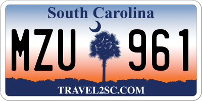 SC license plate MZU961
