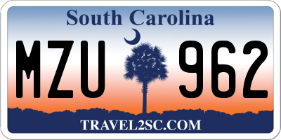 SC license plate MZU962