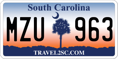 SC license plate MZU963