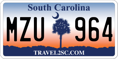 SC license plate MZU964