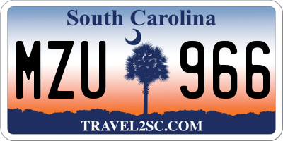 SC license plate MZU966