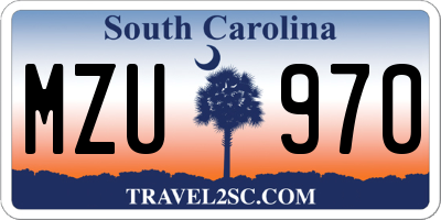 SC license plate MZU970