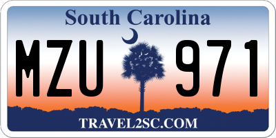 SC license plate MZU971