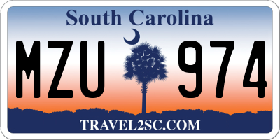 SC license plate MZU974