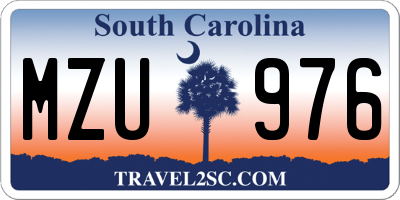 SC license plate MZU976