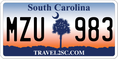 SC license plate MZU983
