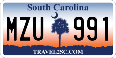SC license plate MZU991