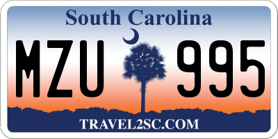 SC license plate MZU995