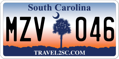 SC license plate MZV046