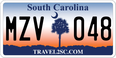 SC license plate MZV048