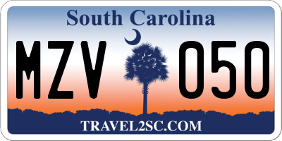 SC license plate MZV050