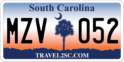 SC license plate MZV052
