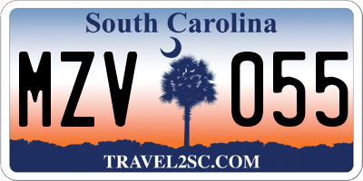 SC license plate MZV055