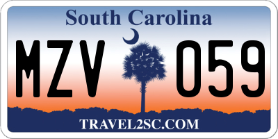 SC license plate MZV059