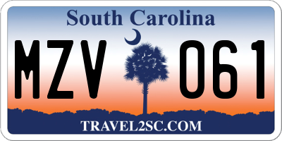 SC license plate MZV061